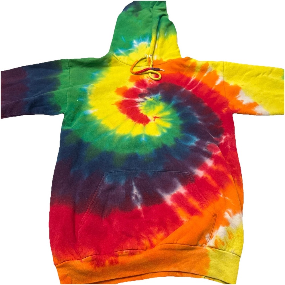 Joes‎ USA Hoodie Small Cotton Tie Dye Hippie Rainbow Spiral Psychedelic Festival
